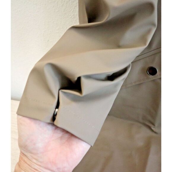 RAINS 12020 Unisex Sz XL Taupe Long Waterproof Jacket - Picture 3 of 8